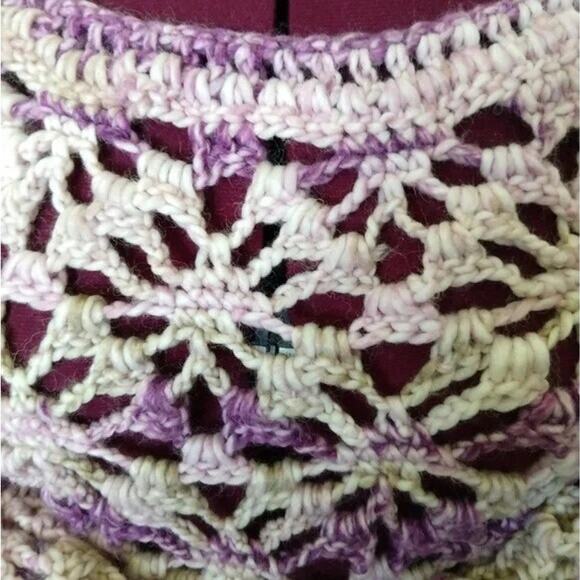 Icy Grape Crochet Dress Swim Cover boho lace purple wool washable plus sized XXL - Picture 8 of 16